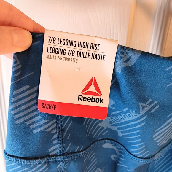 Reebok NWT Blue Athleisure Cropped Athletic Leggings Yoga Pants Women's Size S - Picture 3 of 14